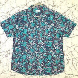 HURLEY Dreamscape Shirt Men’s XL Purple Turquoise Skulls Feathers Skeleton